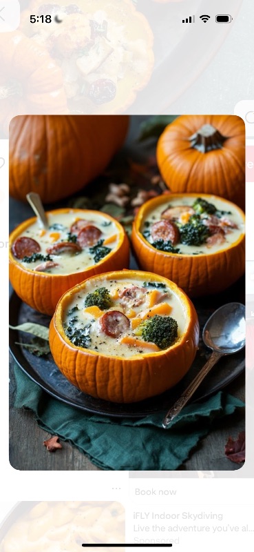 Pumpkin Soup with Sausage and Broccoli