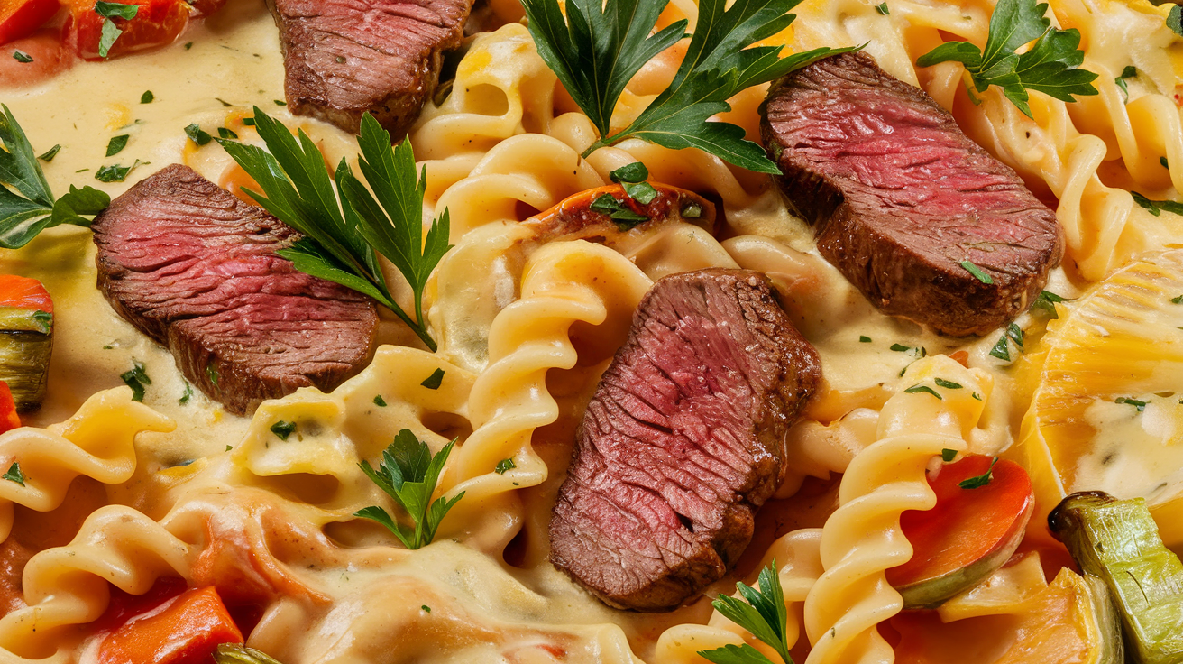 Steak and Cheese Pasta Perfection