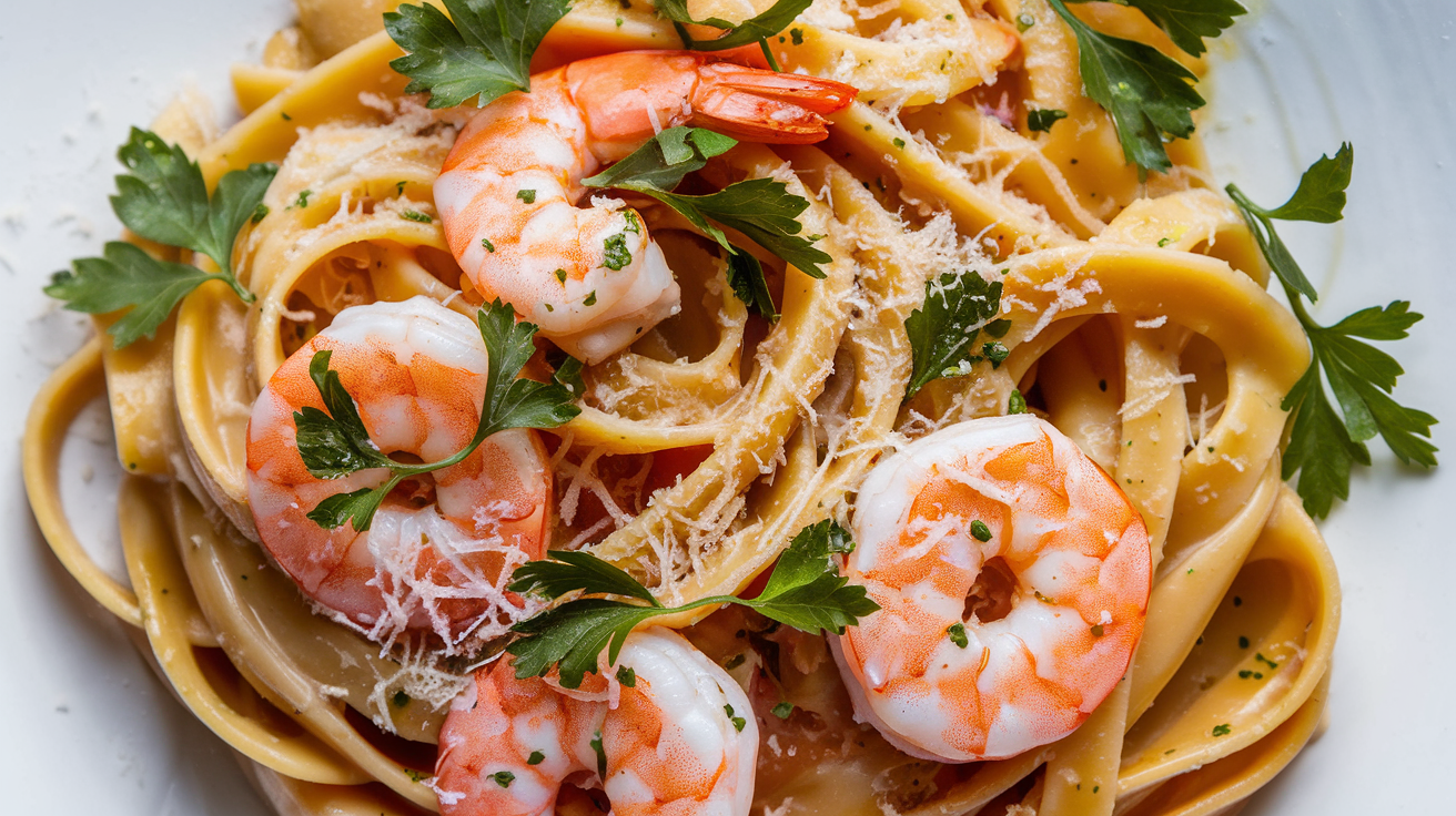 Sourdough Pasta with Lemon-Garlic Shrimp