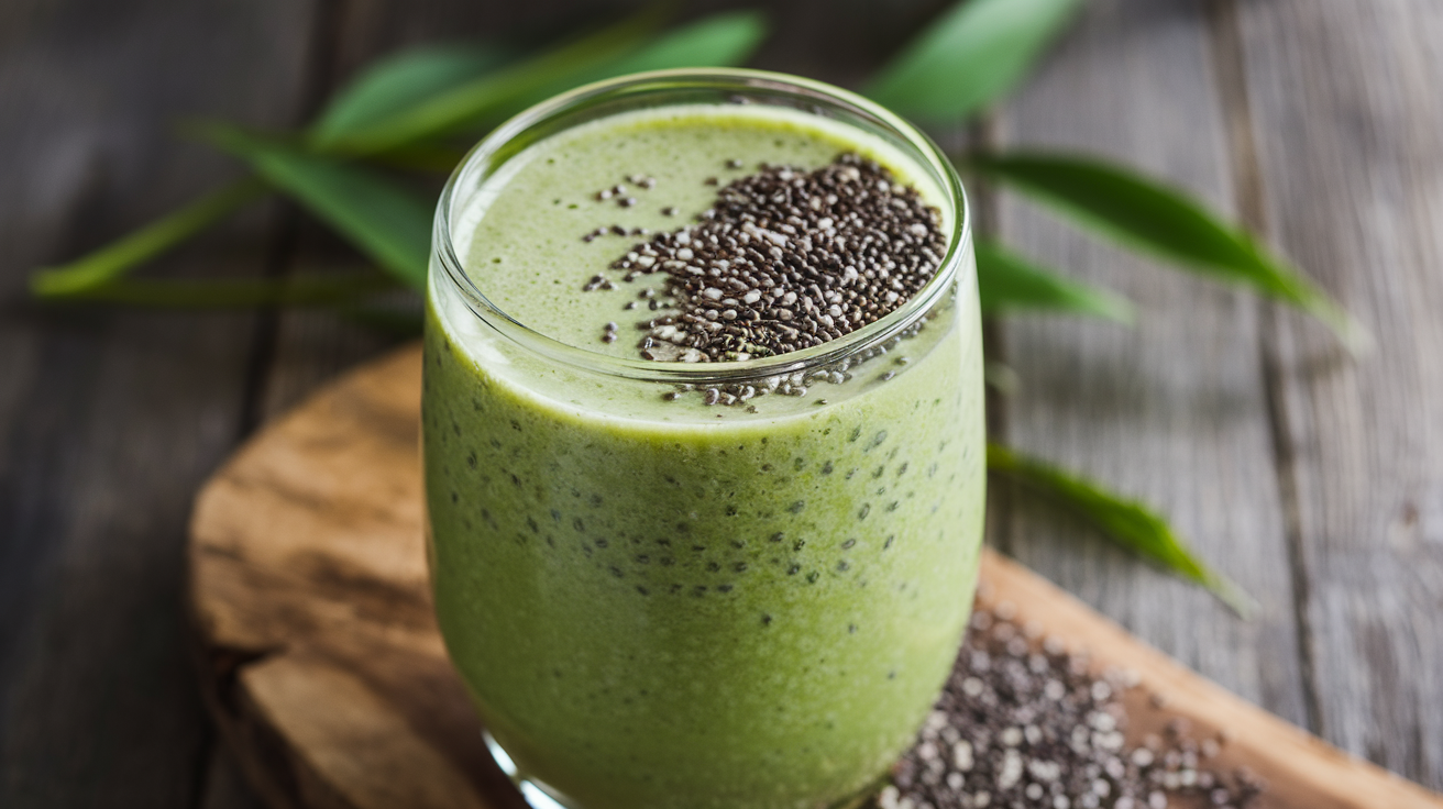 Kiwi Spinach Chia Smoothie