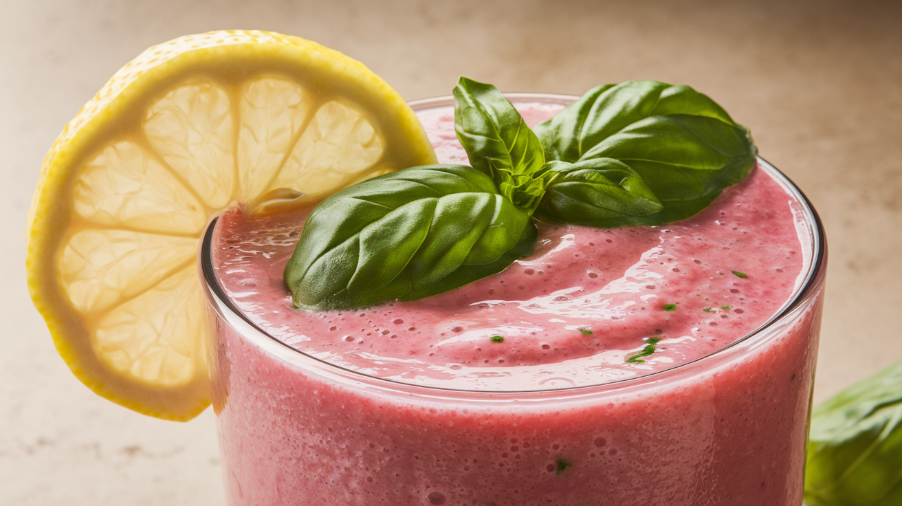 Strawberry Basil Lemonade Smoothie